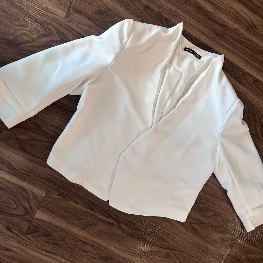 SHEIN white Blazer For Women Size M Used Once